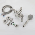 Stainless Steel Bathtub Shower Mixer Tap Wall Mounted Faucet with Ceramic Valve Core Triple Hot Cold Bathroom Fixture