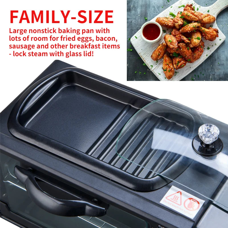Factory direct sales Spot 3 in 1 Breakfast Station Oven Coffee Machine Household Multifunctional 3 in 1 Breakfast Machine