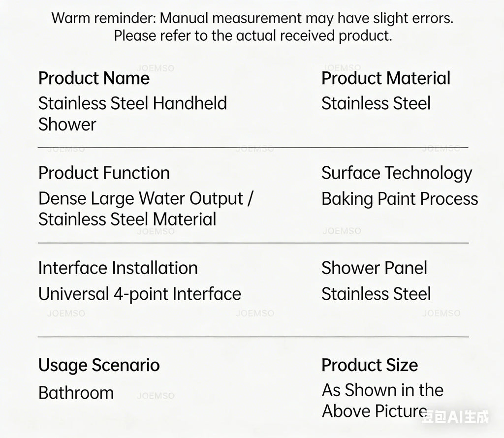304 stainless steel shower head, handheld shower head for bathroom bathing, bathroom shower head