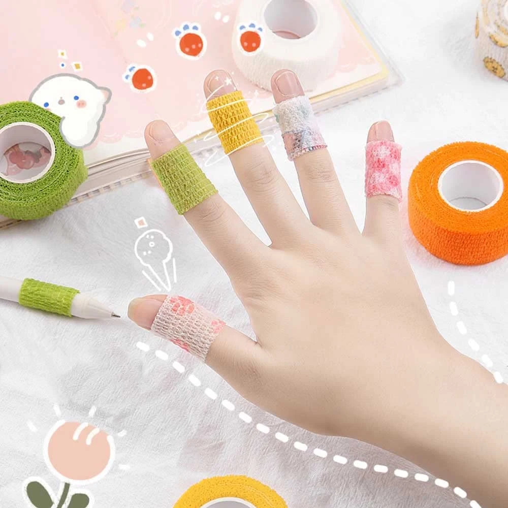 5Pcs/Lot 2.5cm Wide Colorful Athletic Wrap Tape Self Adhesive Elastic Bandage Elastoplast Sports Protector Wrist Finger Ankle