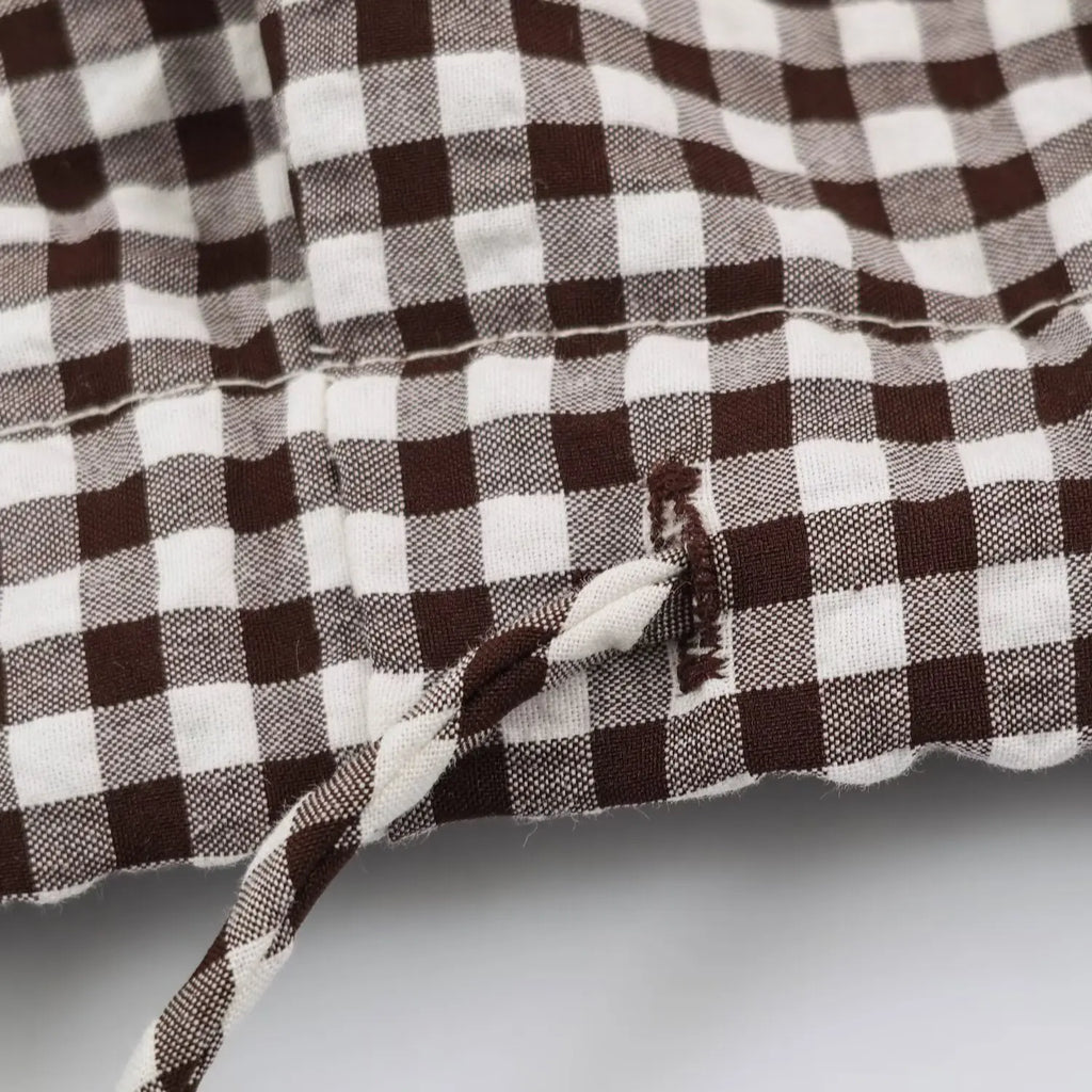 Women's Plaid Jacket, Vintage Gingham Check Coat, Stand Collar Long Sleeve Button Up Outerwear, Loose Casual Autumn Windbreaker