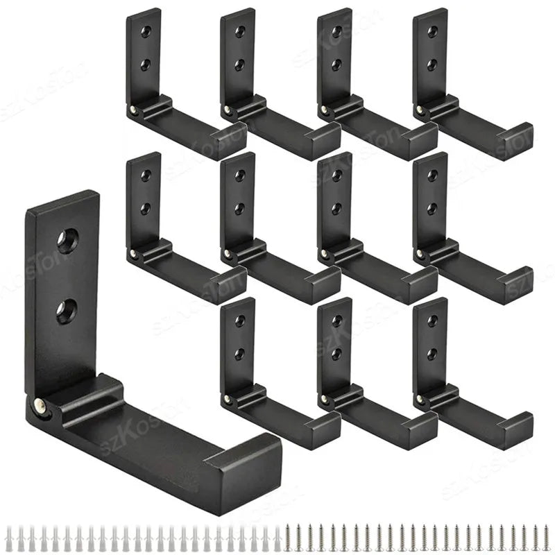 Folding Wall Hook Hidden Robe Towel Coat Hook Aluminum Alloy Hook for Home Kitchen Bathroom Black Sliver Towel Hanger