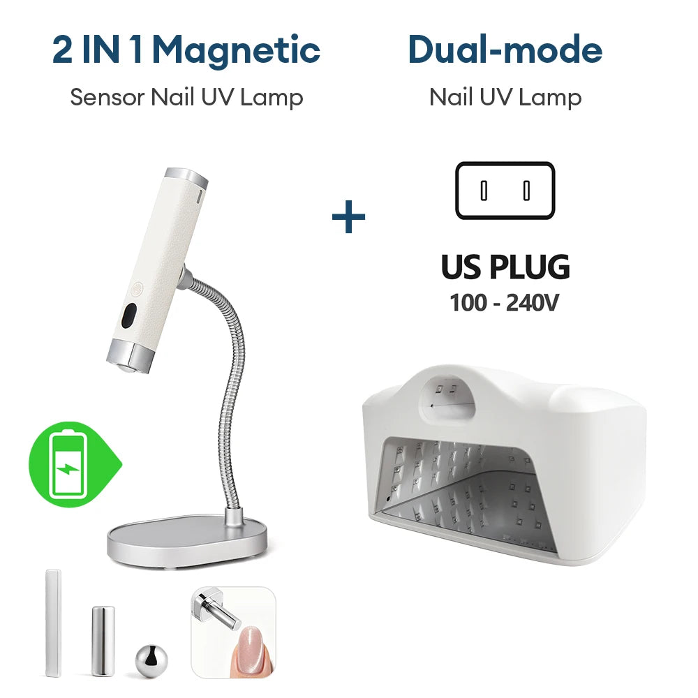Dual Use Nail Lamp Cordless Manicure Dryer Smart Auto Sensor With Single Thumb Nail With Powerful Magnets Nail Dryer Lamp