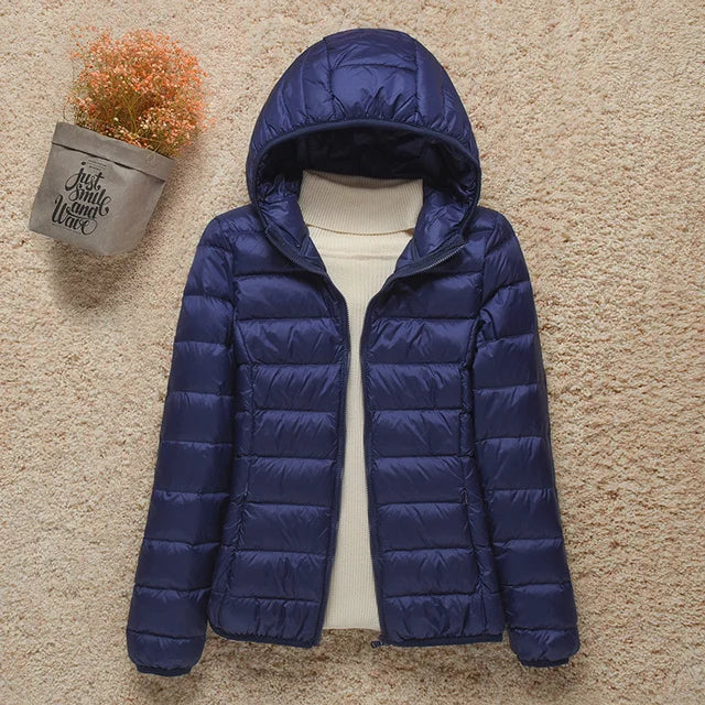 2024 New Women Thin Down Jacket White Duck Down Ultralight Jackets Autumn And Winter Warm Coats Portable Outwear