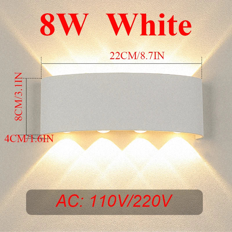 LED Wall Lamps Interior Wall Light IP65 Waterproof Aluminum Indoor Outdoor Lighting Wall Lamp Outside Wall Lights Living Room
