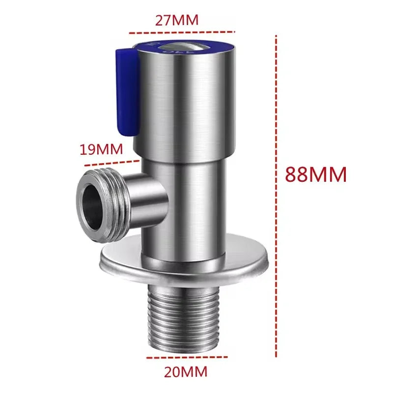G1/2 Stainless Steel Hot Cold Inlet Valve Toilet Filling Angle Valves Sink Basin Water Heater Faucet for Bathroom Accessories