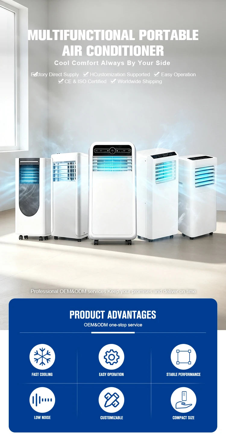 18000btu Big 2P Compact Home Unit Cooling Single-cool All-in-one R290 Refrigerant Portable Air Conditioner