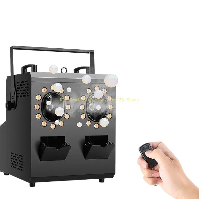 Double hole smoke bubble machine