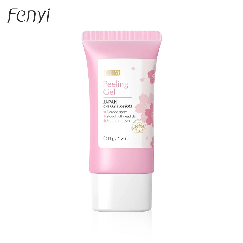Sakura Gentle Exfoliating Gel for Face and Body, Deep Pore Cleansing Skin Smoothing Brightening Scrub 60g