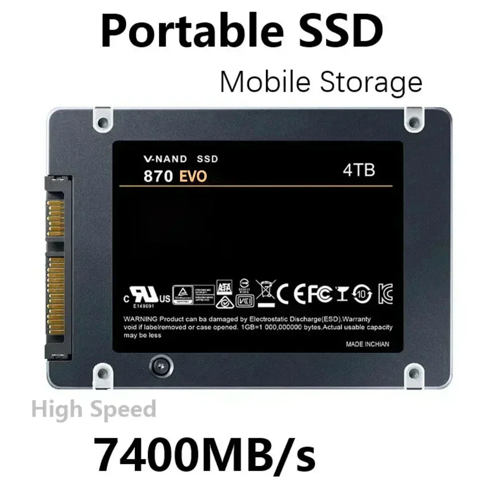870 EVO SSD Solid State Disk 1TB/2TB/4TB Internal Hard Drive Sata3 2.5 Inch for Laptop Microcomputer Desktop