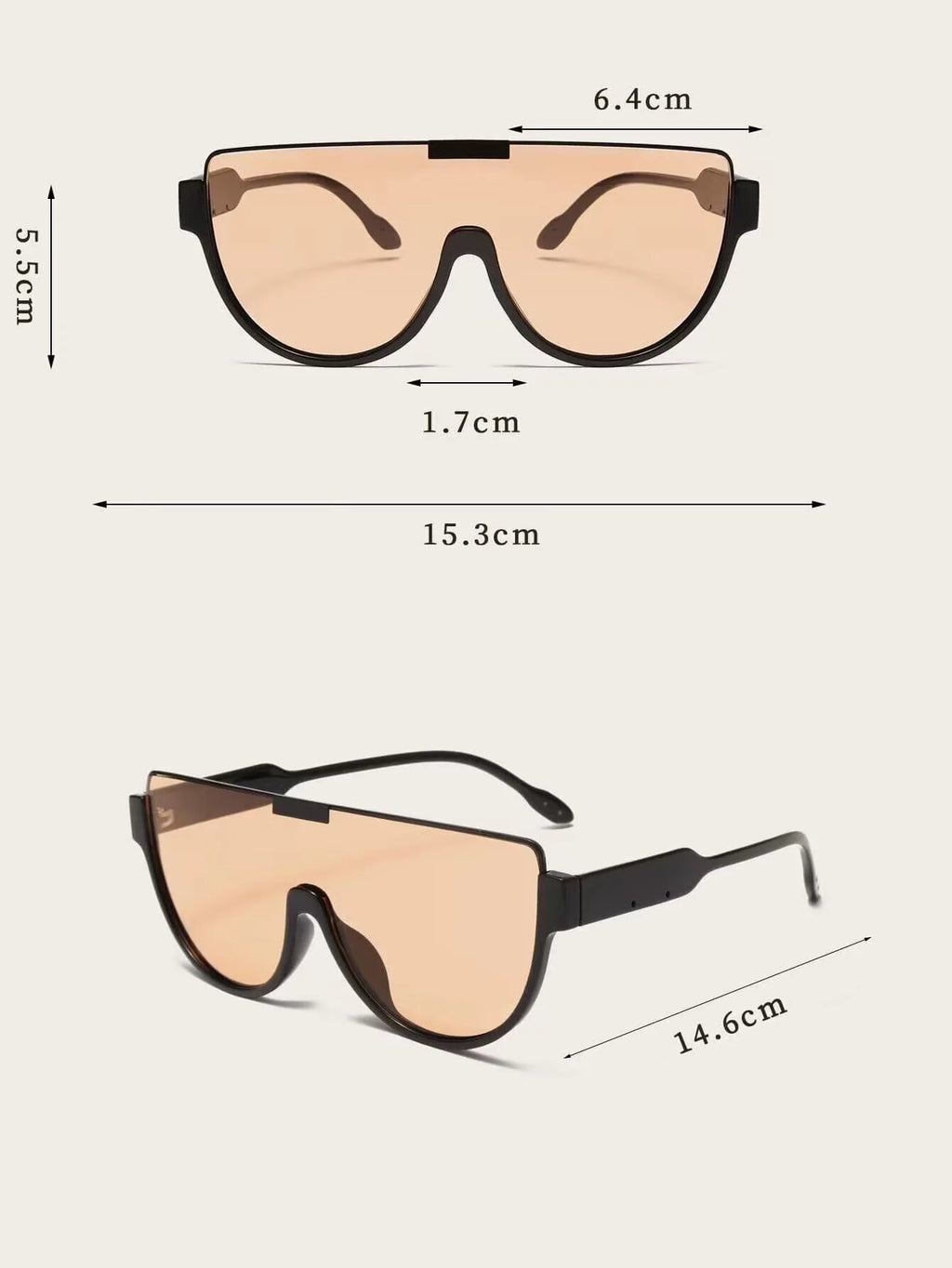 KAMMPT Vintage Semi-round Sun Glasses Women Fashion Monoblock Outdoor Goggle Shades Ins Trending 2024 New Design Sunglasses