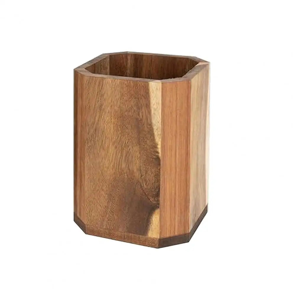 Kitchen Utensil Organizer Wooden Utensil Holder Wood Utensil Holder Rotating Countertop Organizer with Non-slip for Spatulas