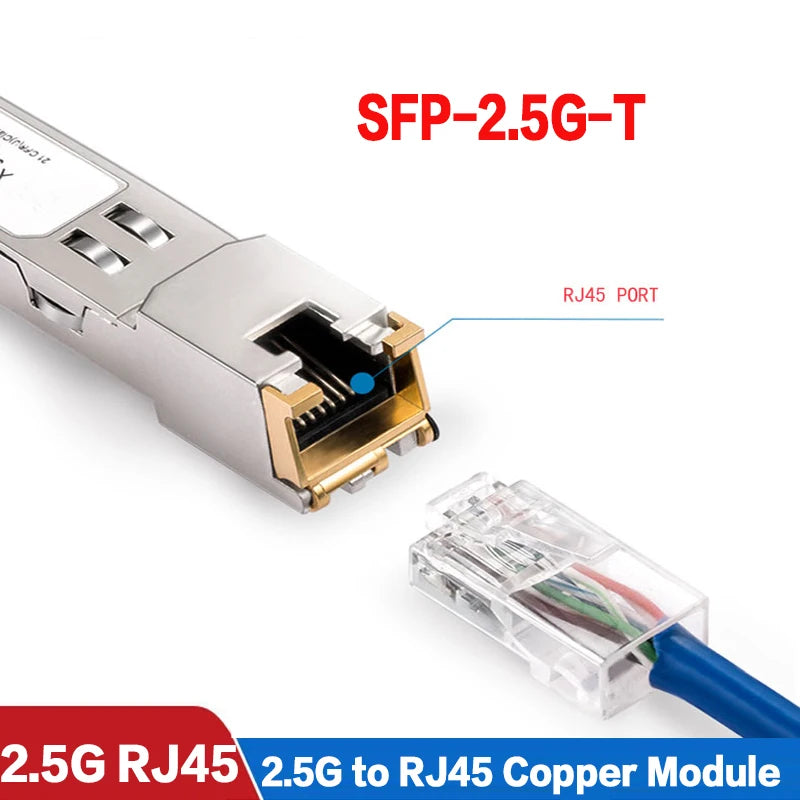 10G SFP+ Module 2.5G Copper SFP Modules Optical Port Turn to RJ45 Ethernet Port Gigabit 1000M Transceiver Module