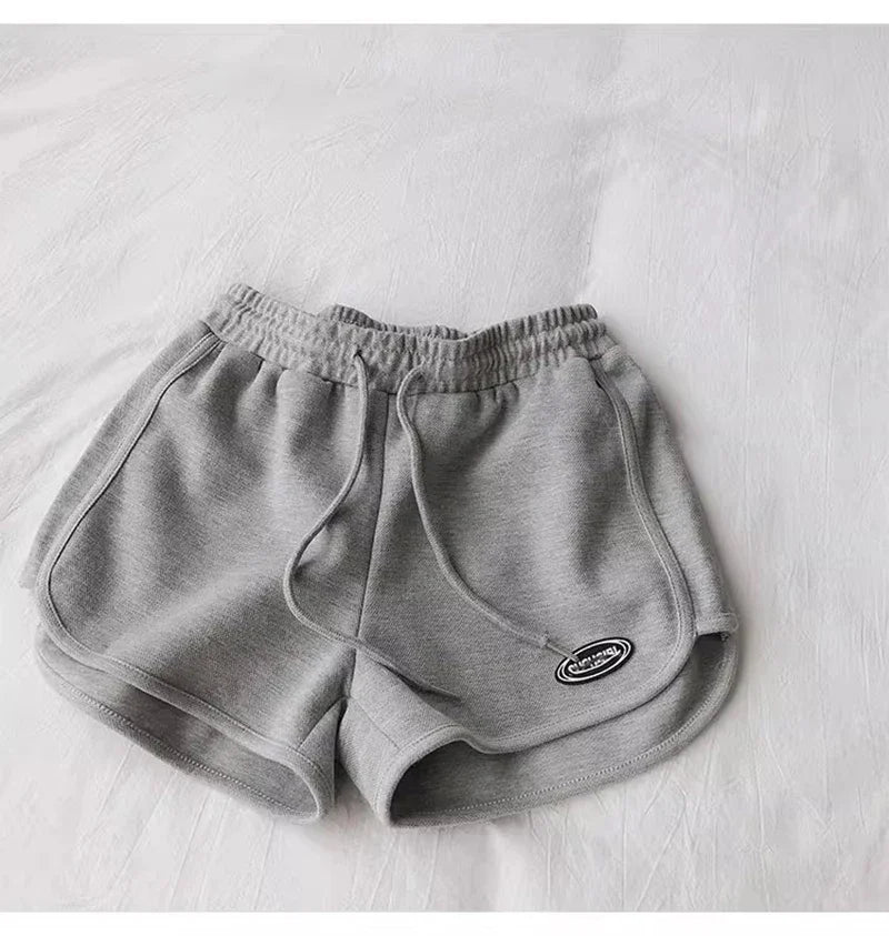 SMVP 2026 Women Casual Drawstring Sports Shorts Thin High Waist Yoga A-line Shorts Loose Women Running Straight Trousers Summer
