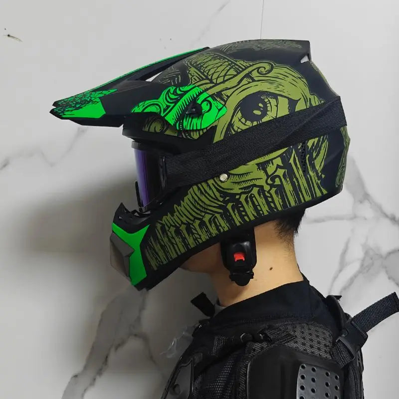 ORZ-Motocross Helmet Off Road Dirt Bike ATV MX Racing Helmet DOT Approved for Adults