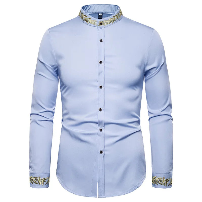 2026 Men's Summer Casual Long Sleeve Shirts Slim Fit Turn Down Collar Shirts Formal Office Business Shirts for Men Tops Big Size