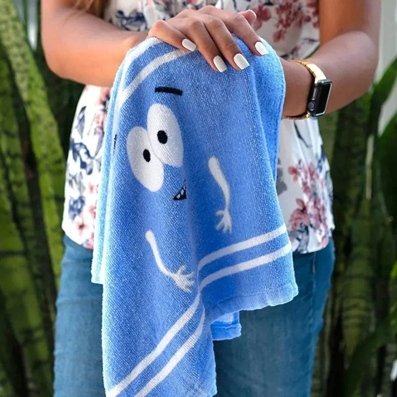 Cute cartoonTowelie Hand Towel Quick-Dry Polyester Woven Dish Cloth Super Soft Fantasy Themed Oblong Towel for Kitchen Bathroom