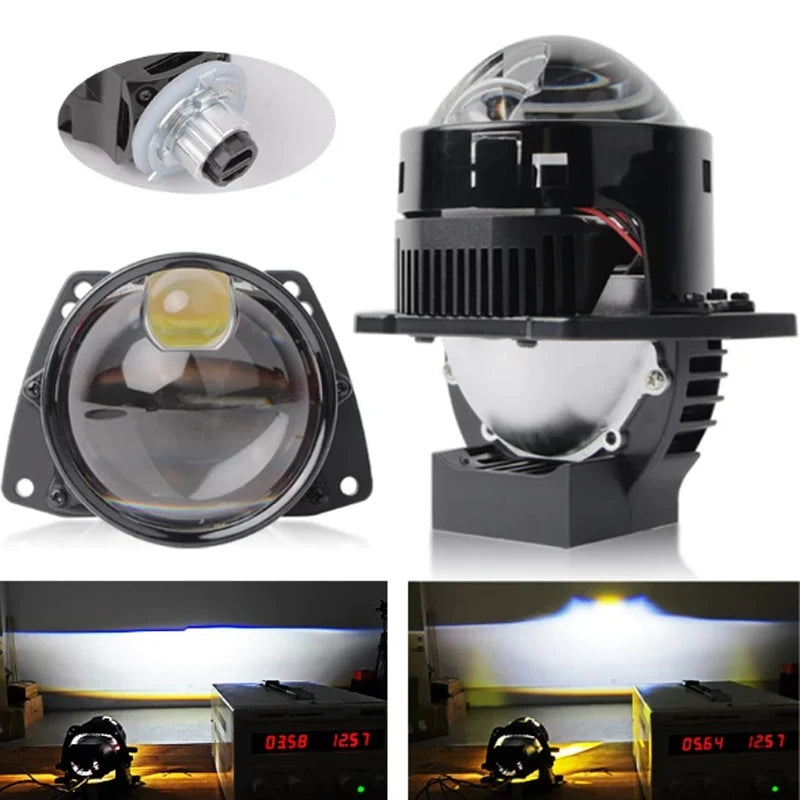 3-inch car LED dual beam optical direct laser lens, high and low beam car headlight lens, laser front headlight