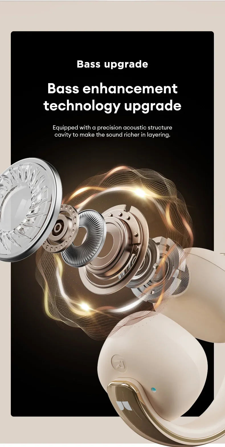 Choice Original Monster XKT30 TWS Wireless Bluetooth 5.4 Ear Clip Touch Earphones Deep Bass Noise Reduction Gaming Headset