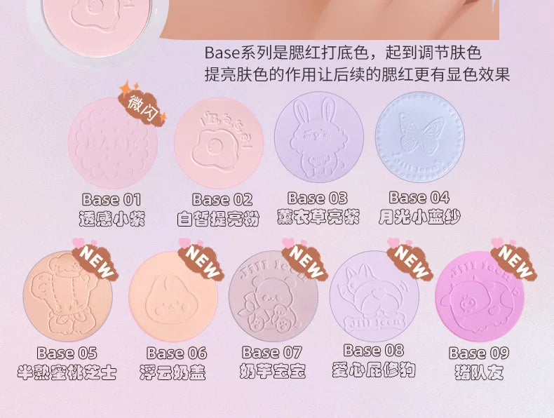 JILL LEEN Monochrome Colorful Soft Mist Blush Disc Highlight Grooming Peach Gills Purple Matte Brightening Expansion Color