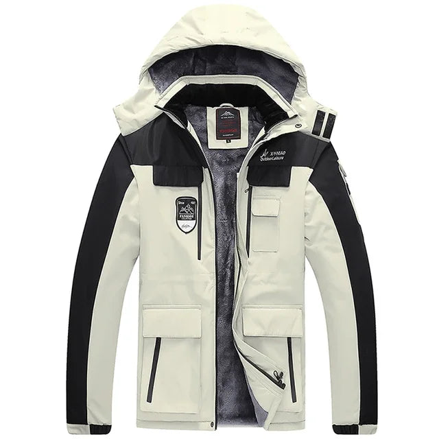 Men's Casual Warm Jackets Mens Plus Velvet Thickening Hooded Coats Ski Suit Coat Winter Jacket Men Parka 6XL 7XL 8XL Jacket