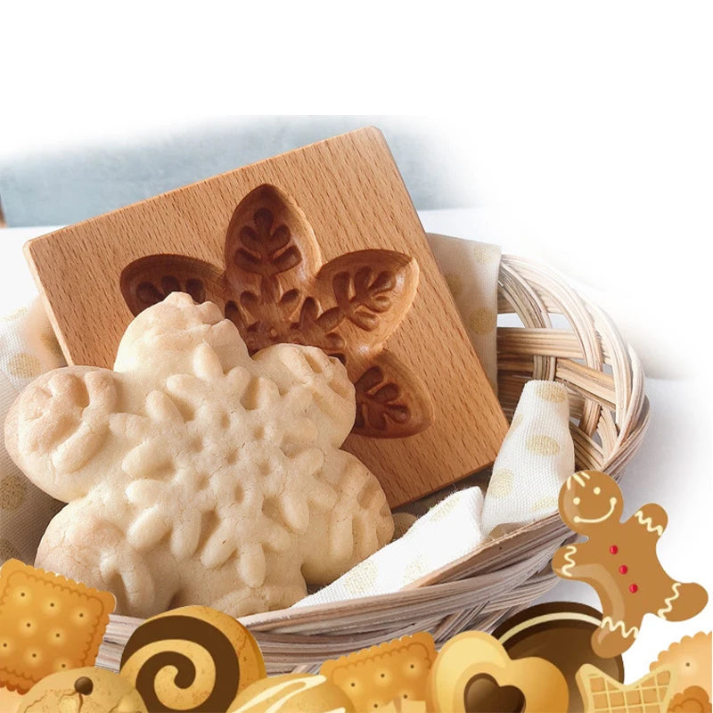 3D Cookie Baking Molds Wooden Gingerbread Mold Press Pumpkin Embossing Tools for Cake Decor DIY Kitchen Gadgets Cookies Moulds