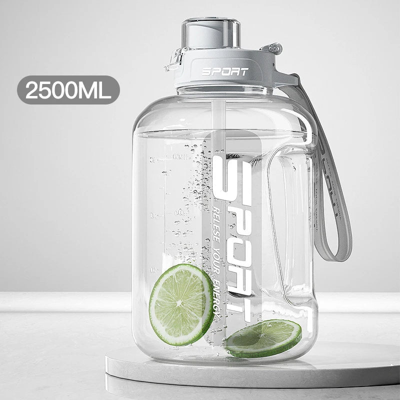 Large Capacity2500/1700ML Water Bottle With Straw Lid Sports Gym Water Kettle For Camping Travel BPA Free Drinking Bottles