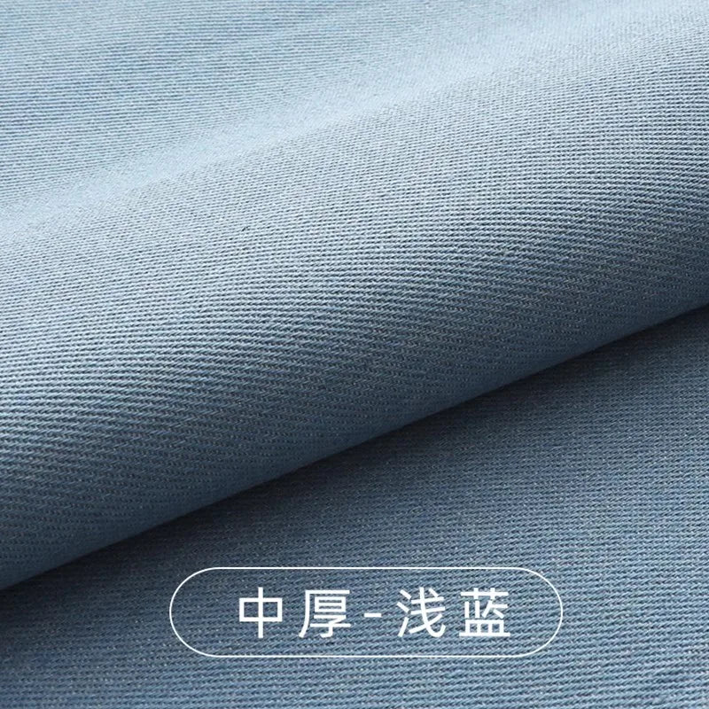 Washed Denim Fabric By The Meter for Sewing Jeans Shirts Clothing Polyester Cotton Diy Thin Thickend Micro Stretch Plain Summer