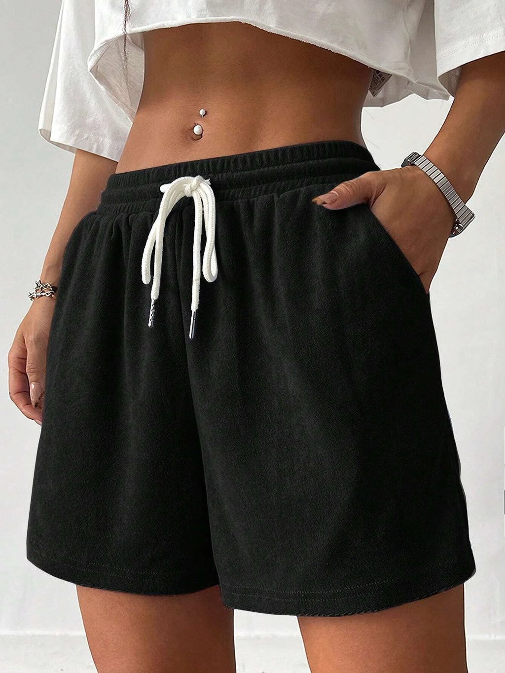 Summer Loose Women comfortable Casual Shorts Fashion Drawstring Athletic Shorts Sweatpants Sport Jogging Beach Pant Oversized