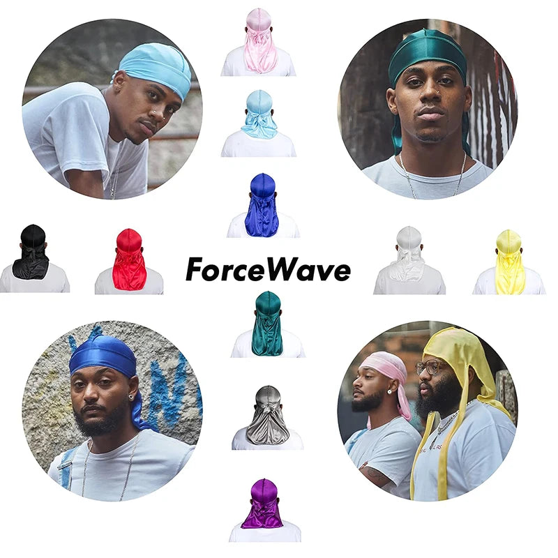 2/3PCS/LOT Men Women Long Tail Head Scarf Headwrap Bonnet Night Hat Silk Durag Pirate Hat Unisex Sleeping Bandana Turban Hijab