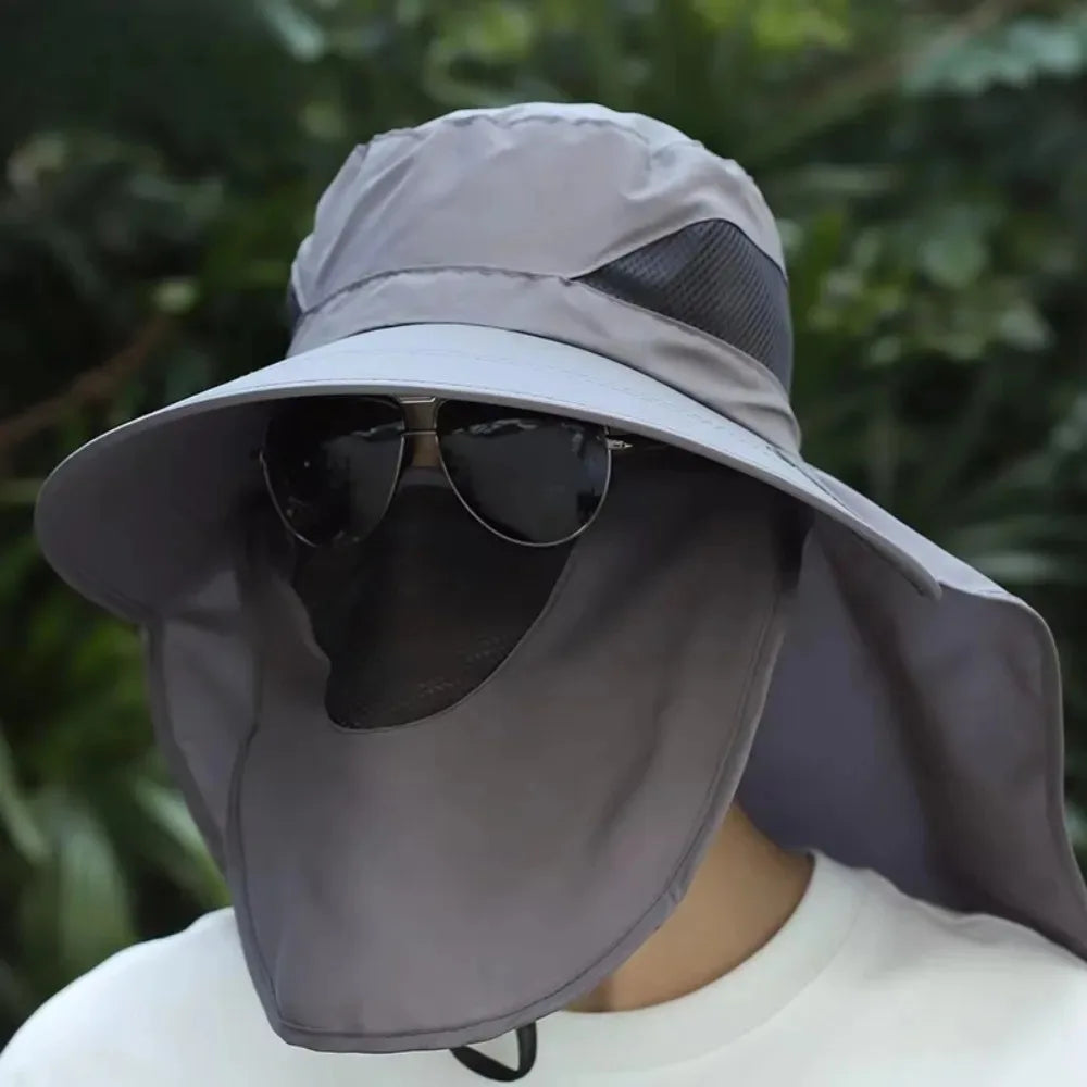 Outdoor Unisex Summer Hat UV Protection Breathable Fishing Cap Sunshade Neck Protection Cycling And Climbing Hat Waterproof
