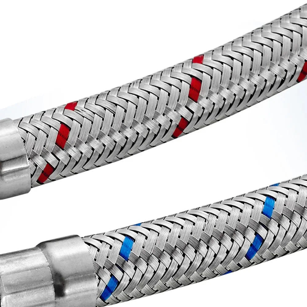 G1/2 G3/8 G9/16 60cm 1 Pair Hot and Cold Water Faucet Inlet Hose Heater Flexible Connecting Pipe Stainless Steel Faucet Pipe