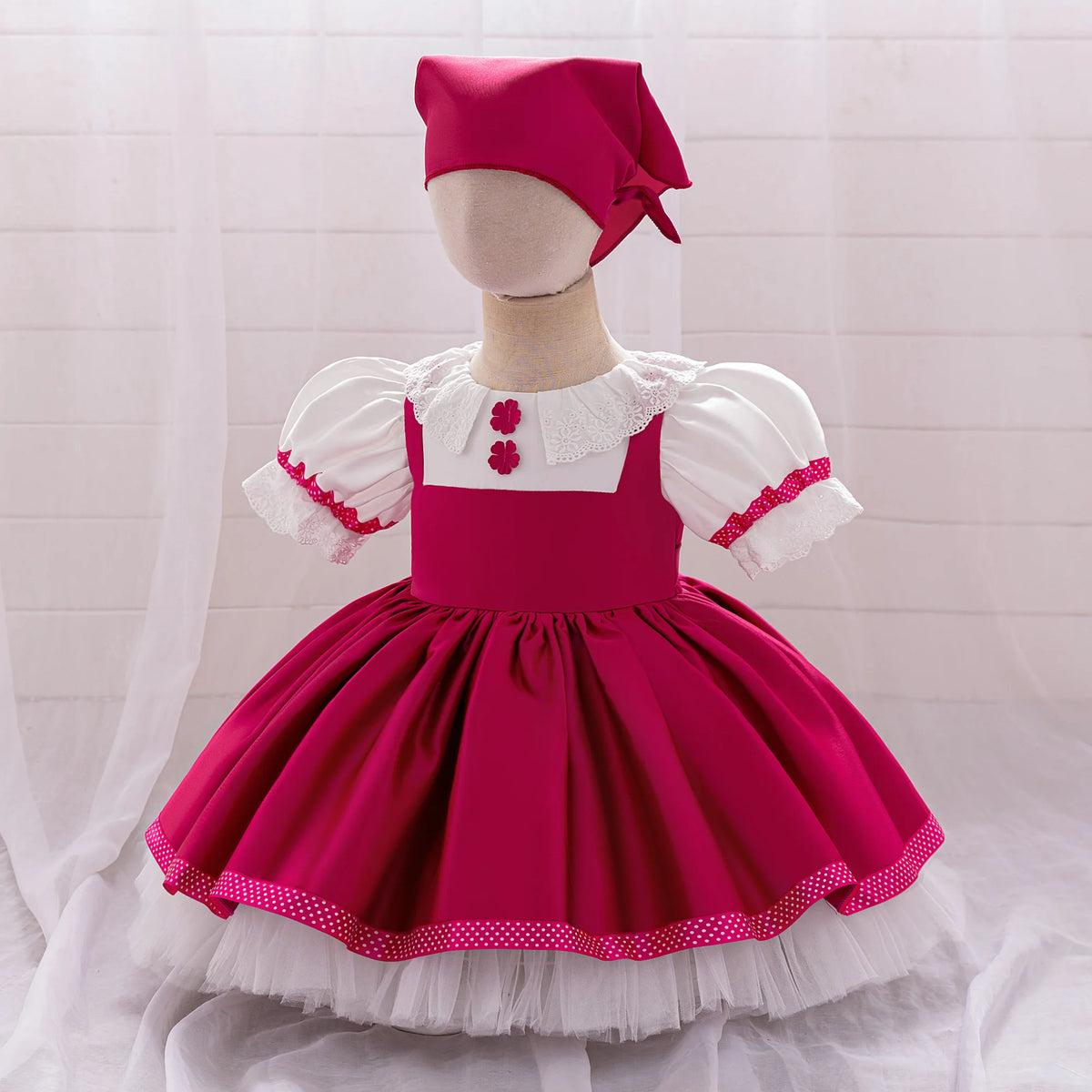 Ma Sha Bear Girls Party Maid Dress 2pcs Toddler Lolita 1st Birthday Wedding Princess Prom Dress Carnival Halloween Kids Clothing