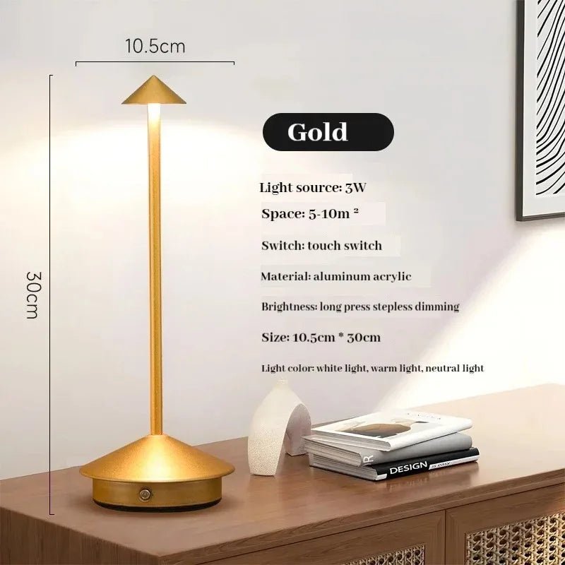 Rechargeable LED Wireless Cordless Table Desk Night Bedside Lamps Touch Sensor Decoracion Lamp for Restaurants Hotel Bedroom Bar
