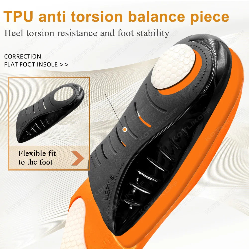 KOTLIKOFF Orthopedic Sport Insole Men Women Comfort Sneaker Flat Feet High Arch Support Orthotic Insoles Plantar Fasciitis Sole