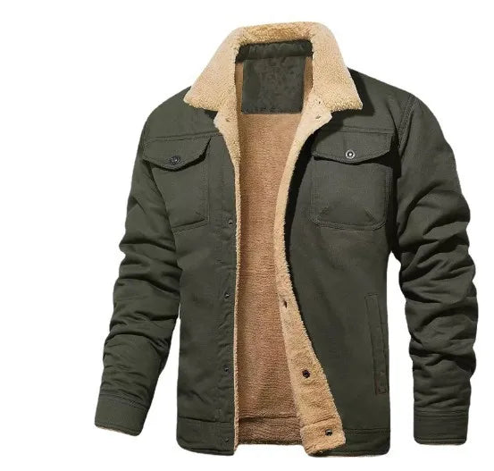 New in autumn and winter, men's jacket, velvet cotton tooling casual coat