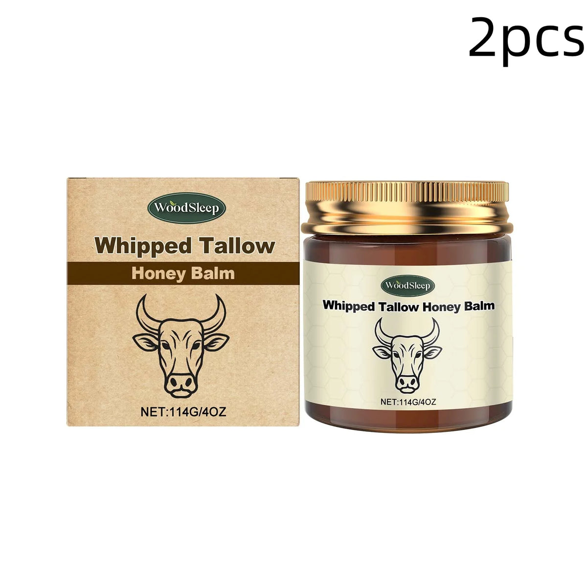 WoodSleep Tallow Honey Balm Deeply Hydrating Skin Non Sticky Smooth Lightweight Long Lasting Moisturizing Natural Body Balm 114g