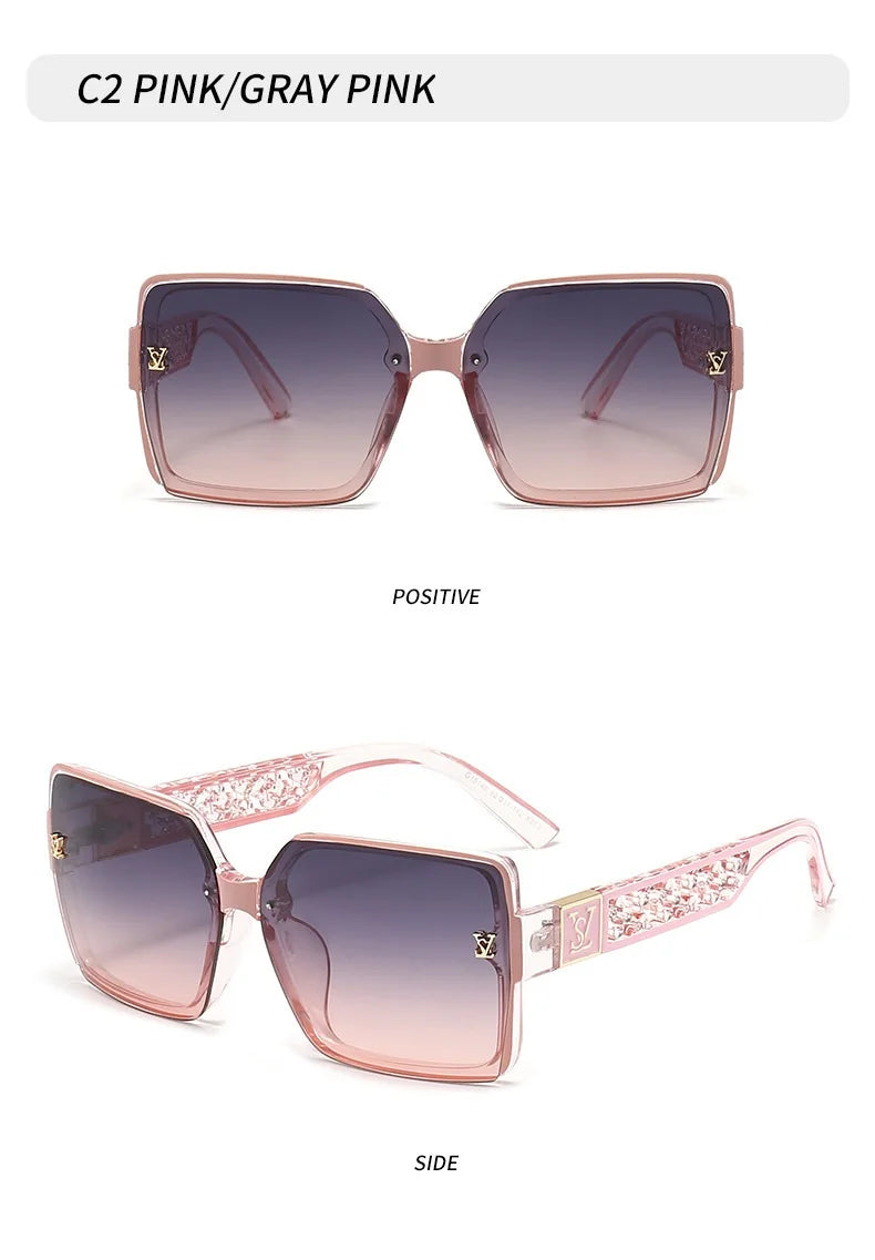2026 New Fashion Glamour Sunglasses For Women And Men Stylish Oversize Designer Sun Glasses Square Unisex Shades UV400