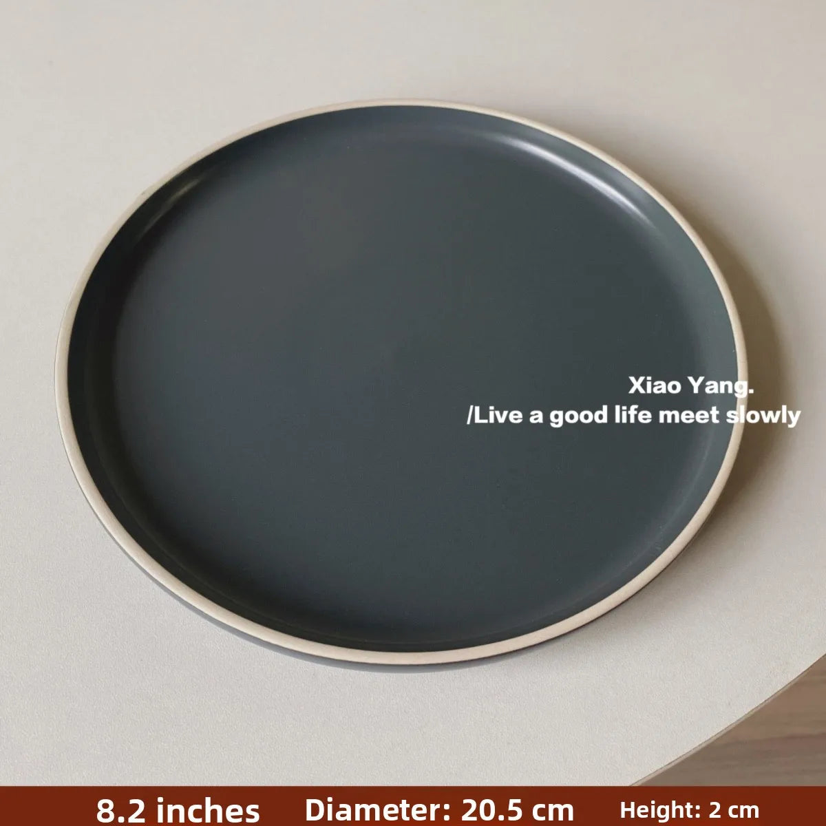 Nordic Style Ceramic Plate Pure Color Brown White Underglaze Dining Utensils Simple And Elegant Ins Style Flat Dishware