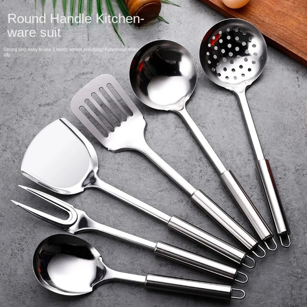 Durable Stainless Steel Wok Spatula Long Handle Kitchen Gadgets Kitchen Cooking Utensil Set Slotted Turner Cooking Tools