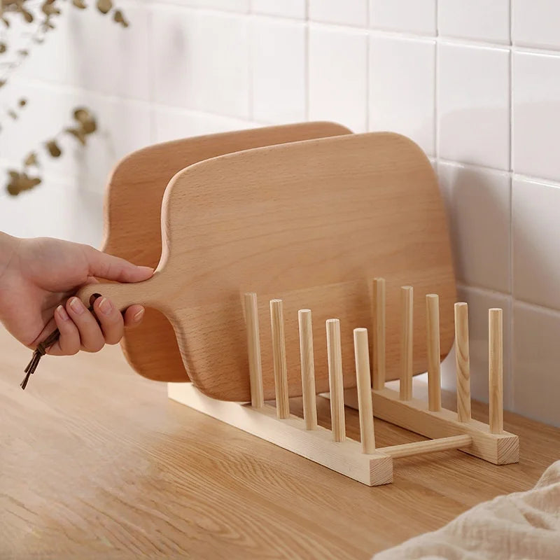 Practical DIY Locker Bamboo Drain Rack Wooden Plate Rack Dish Rack Kitchen Organizer For Plates/Cutting Boards/Plates/Cups