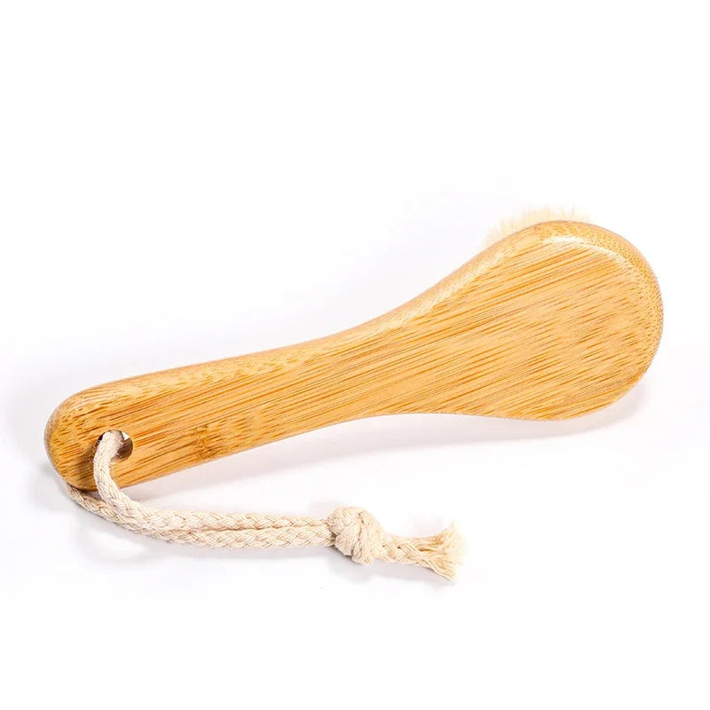 Beauty Skin Care Brush Face Cleansing Brush Soft Natural Bamboo Hair Facial Cleansing Massage Portable Wash Deep Clean Face