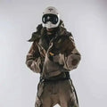 HKSH Autumn New Men's Hooded Distressed Patchwork Folded Waste Land Tactical Punk Techwear Shoulder Batwing Sleeve Jacket HK2392