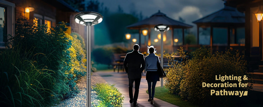 750 LED Solar Lamp Post Light， with 78" Tall Pole, Removable, Dusk to Dawn Motion Sensor 4000W Outdoor Solar Street Lights