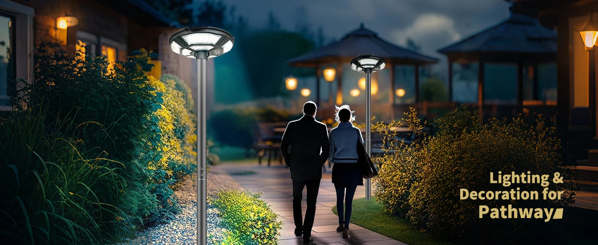 750 LED Solar Lamp Post Light， with 78" Tall Pole, Removable, Dusk to Dawn Motion Sensor 4000W Outdoor Solar Street Lights