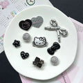 Sophisticated Black Hello Kitty Shoe Charms Cute Detachable DIY Accessories for Clogs Sandals Christmas Holiday Gifts Women Girl