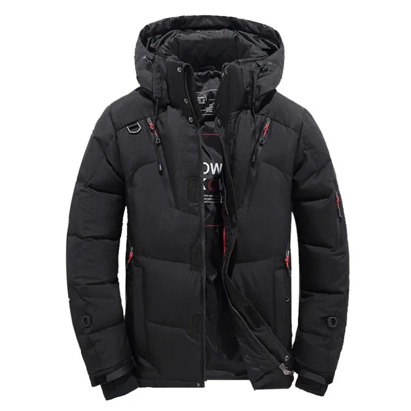 Down Jacket Male Winter Men White Duck Down Jacket Hooded Outdoor Thick Warm Padded Snow Coat Oversize M-4XL