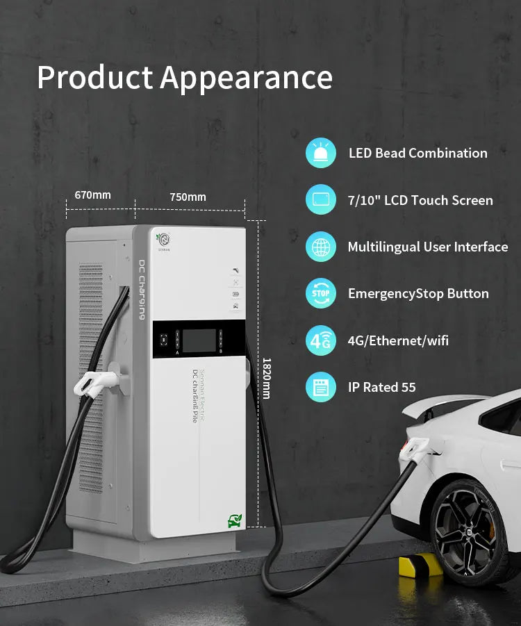 Custom Car Charger 60KW 80KW 120KW 3Phase,Commercial Fast EV Charging Station High Power Electric Vehicle Charger Professional