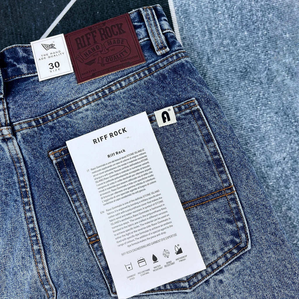 14oz Heavy loose straight jeans men's autumn American casual Japanese trousers