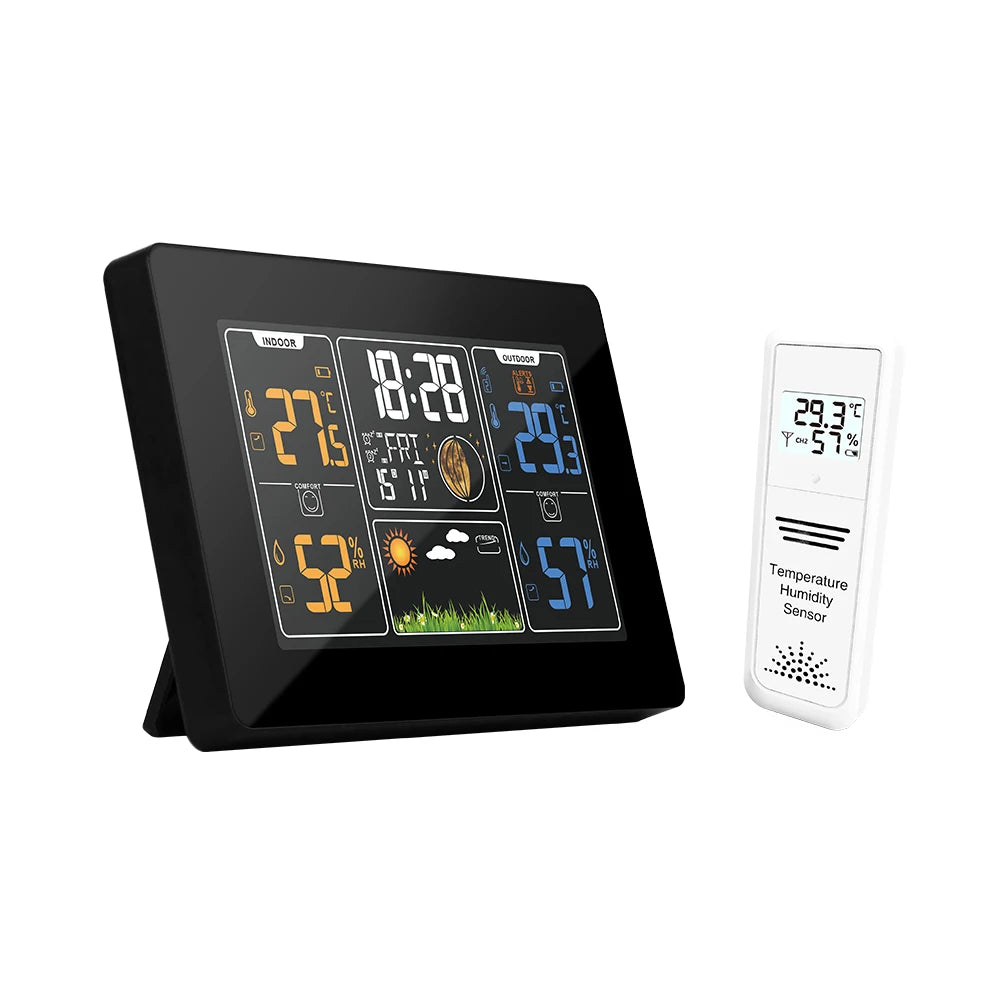 FABISENSE Wireless Weather Station with Indoor Outdoor Sensor Thermometer Hygrometer, Forecast Barometer Moon Phase, USB Powered